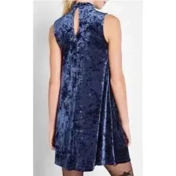 Modcloth Royal Blue Velvet Mini Shift Dress Retro Holiday Party Lux Soft 3X Plus - Picture 2 of 10